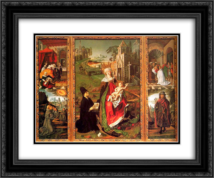 Saint Sebastian 24x20 Black Ornate Wood Framed Art Print Poster with Double Matting by Bermejo, Bartolome