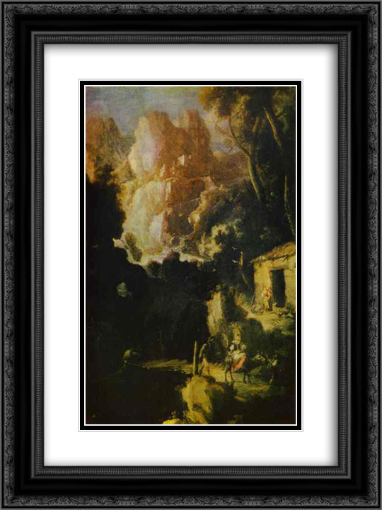 Landscape 18x24 Black Ornate Wood Framed Art Print Poster with Double Matting by Murillo, Bartolome Esteban
