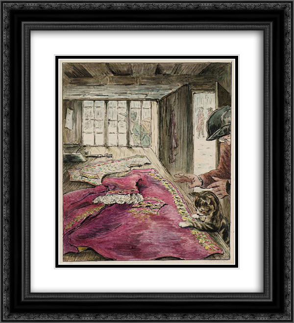 The Finished Coat 20x22 Black Ornate Wood Framed Art Print Poster with Double Matting by Potter, Beatrix