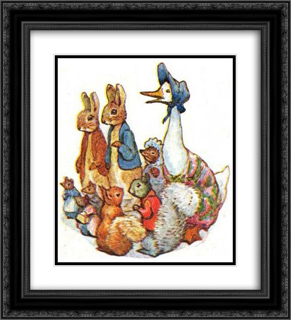 The tale of Pigling Bland 20x22 Black Ornate Wood Framed Art Print Poster with Double Matting by Potter, Beatrix