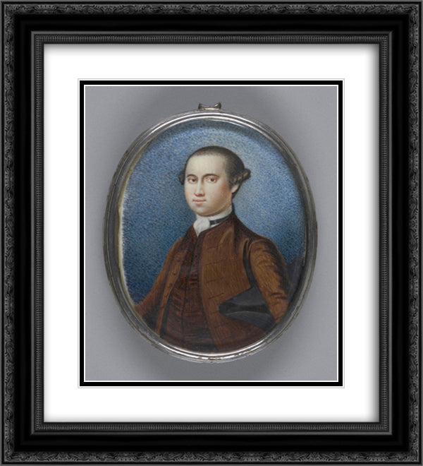 Self-portrait 20x22 Black Ornate Wood Framed Art Print Poster with Double Matting by West, Benjamin