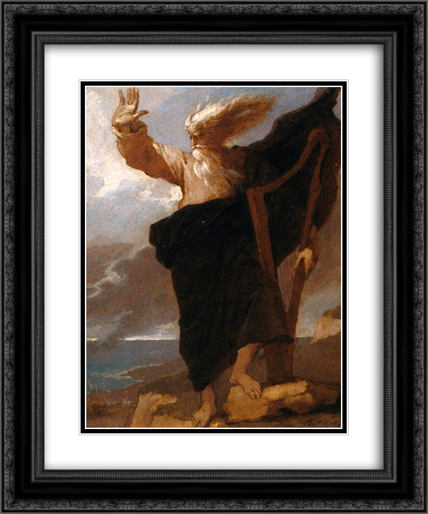 The Bard 20x24 Black Ornate Wood Framed Art Print Poster with Double Matting by West, Benjamin
