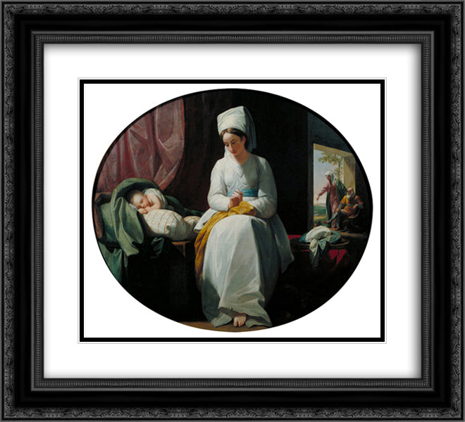 The Golden Age 22x20 Black Ornate Wood Framed Art Print Poster with Double Matting by West, Benjamin