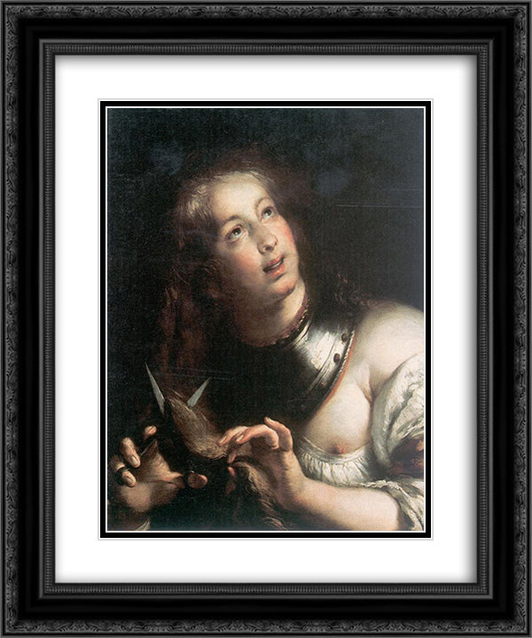 Berenice 20x24 Black Ornate Wood Framed Art Print Poster with Double Matting by Strozzi, Bernardo