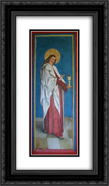 John the Evangelist 14x24 Black Ornate Wood Framed Art Print Poster with Double Matting by Strigel, Bernhard