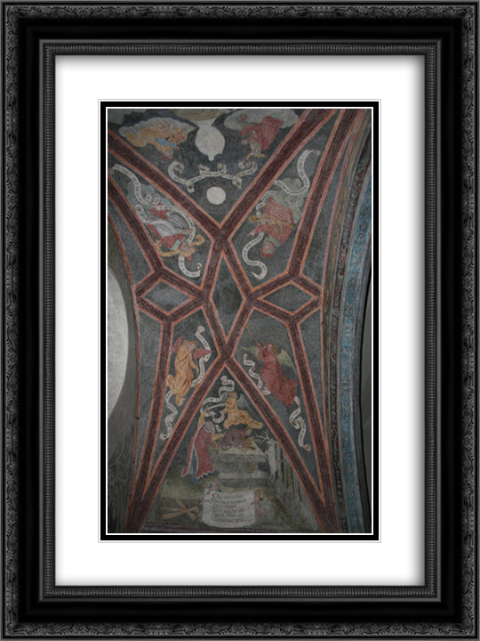Sacrifice of Isaac, and Transfiguration 18x24 Black Ornate Wood Framed Art Print Poster with Double Matting by Strigel, Bernhard
