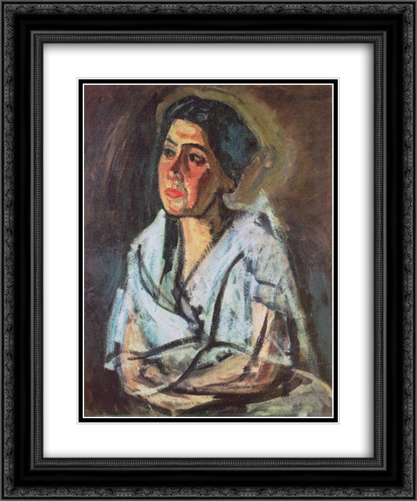 Margitka 20x24 Black Ornate Wood Framed Art Print Poster with Double Matting by Por, Bertalan