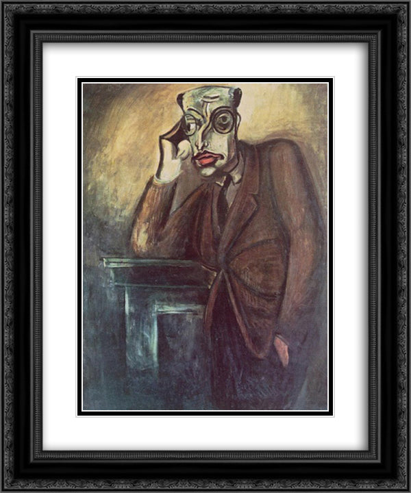 Mihaly Karolyi 20x24 Black Ornate Wood Framed Art Print Poster with Double Matting by Por, Bertalan