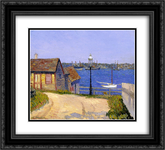New Castle, New Hampshire 22x20 Black Ornate Wood Framed Art Print Poster with Double Matting by Glackens, William James