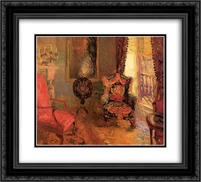 Twenty-Three Fifth Avenue, Interior 22x20 Black Ornate Wood Framed Art Print Poster with Double Matting by Glackens, William James