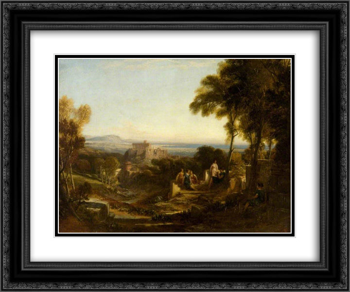 Classical Composition 24x20 Black Ornate Wood Framed Art Print Poster with Double Matting by Leitch, William Leighton