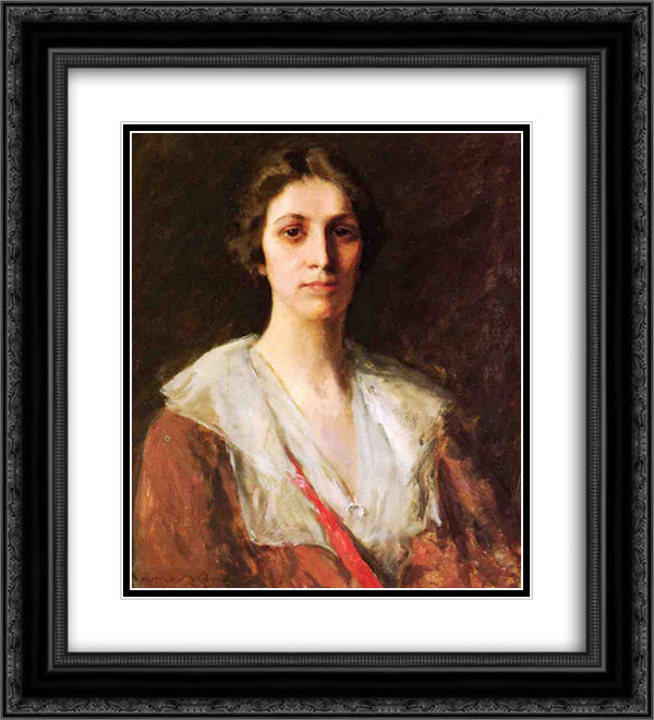 Miss Mary Margaret Sweeny 20x22 Black Ornate Wood Framed Art Print Poster with Double Matting by Chase, William Merritt