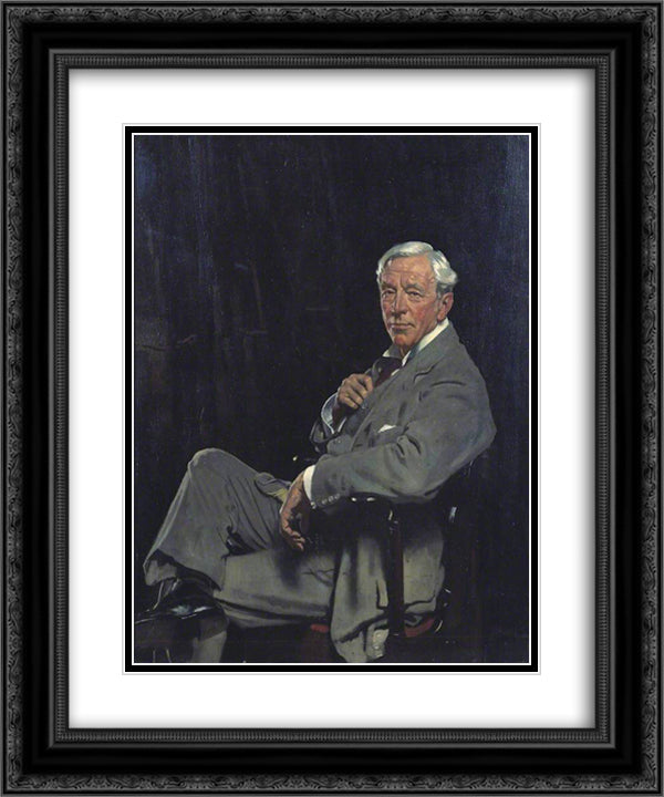 Sir William McCormick 1920 20x24 Black Ornate Wood Framed Art Print Poster with Double Matting by Orpen, William