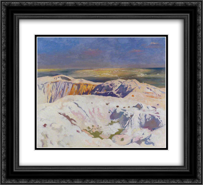 The Big Crater 1917 22x20 Black Ornate Wood Framed Art Print Poster with Double Matting by Orpen, William