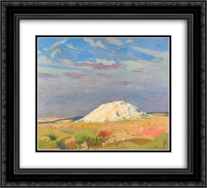 The Butte de Warlencourt 1917 22x20 Black Ornate Wood Framed Art Print Poster with Double Matting by Orpen, William
