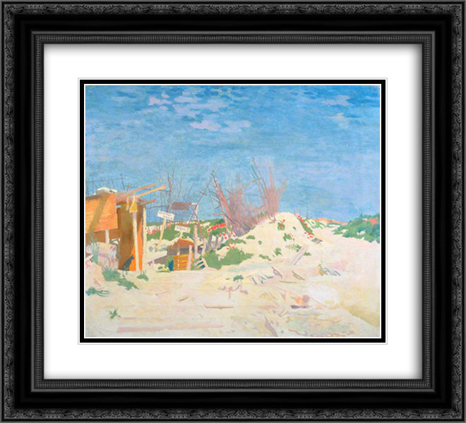 The Main Street, Thiepval 1917 22x20 Black Ornate Wood Framed Art Print Poster with Double Matting by Orpen, William