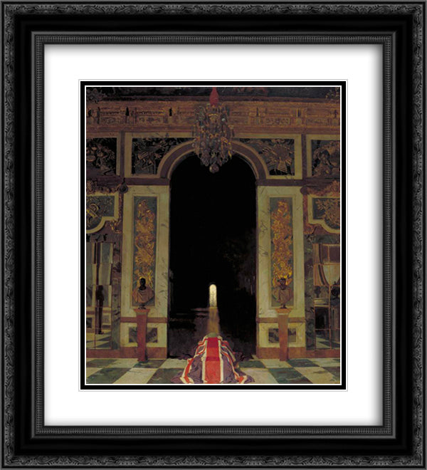 To the Unknown British Soldier in France 1921 20x22 Black Ornate Wood Framed Art Print Poster with Double Matting by Orpen, William