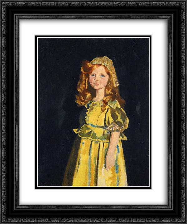 Vivien St George 1918 20x24 Black Ornate Wood Framed Art Print Poster with Double Matting by Orpen, William
