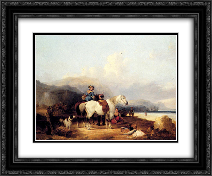Looking Out To Sea 24x20 Black Ornate Wood Framed Art Print Poster with Double Matting by Shayer, William