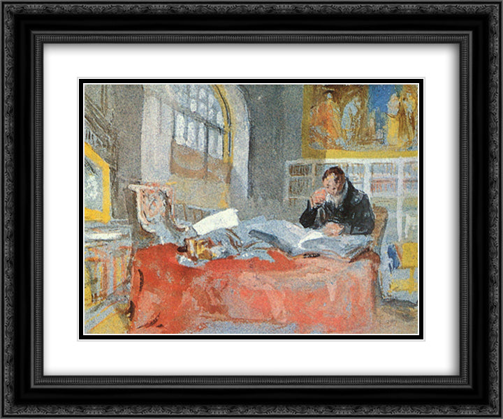 Atelier 24x20 Black Ornate Wood Framed Art Print Poster with Double Matting by Turner, William