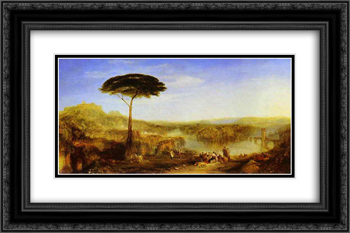 Childe Harold 24x16 Black Ornate Wood Framed Art Print Poster with Double Matting by Turner, William