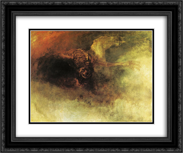Death on a Pale Horse 24x20 Black Ornate Wood Framed Art Print Poster with Double Matting by Turner, William