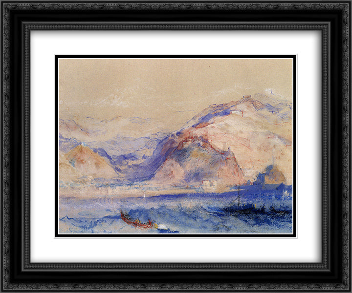 Genda 24x20 Black Ornate Wood Framed Art Print Poster with Double Matting by Turner, William