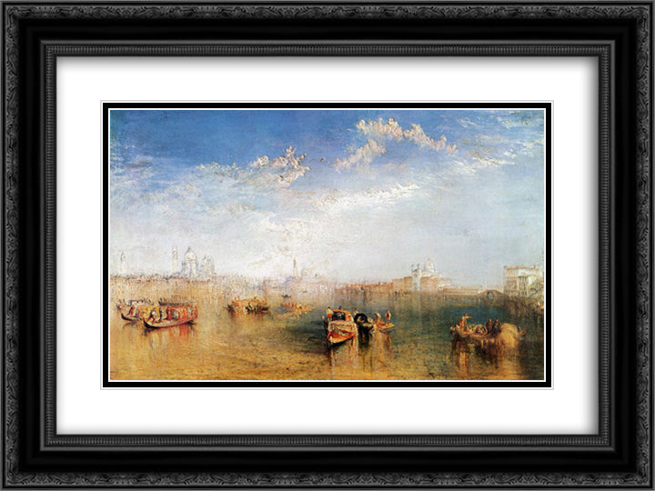 Giudecca, la Donna della Salute and San Georgio 24x18 Black Ornate Wood Framed Art Print Poster with Double Matting by Turner, William