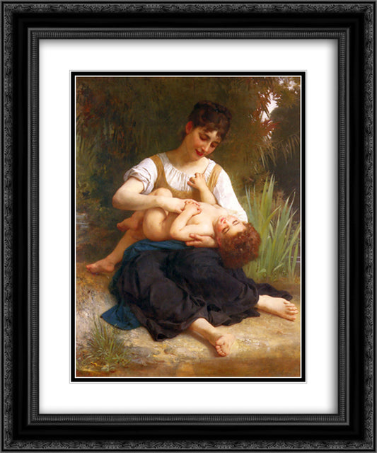 Adolphus Child And Teen 20x24 Black Ornate Wood Framed Art Print Poster with Double Matting by Bouguereau, William Adolphe