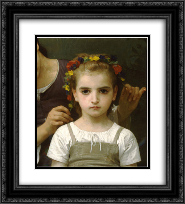 Adornment fields 20x22 Black Ornate Wood Framed Art Print Poster with Double Matting by Bouguereau, William Adolphe