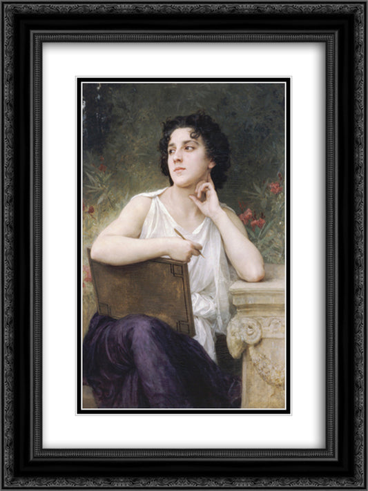 Inspiration 18x24 Black Ornate Wood Framed Art Print Poster with Double Matting by Bouguereau, William Adolphe