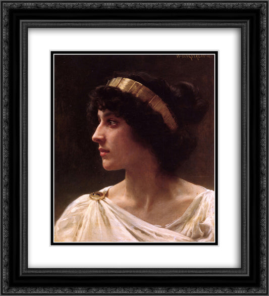 Irene 20x22 Black Ornate Wood Framed Art Print Poster with Double Matting by Bouguereau, William Adolphe