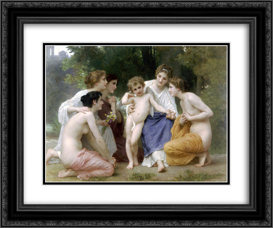 Ladmiration 24x20 Black Ornate Wood Framed Art Print Poster with Double Matting by Bouguereau, William Adolphe