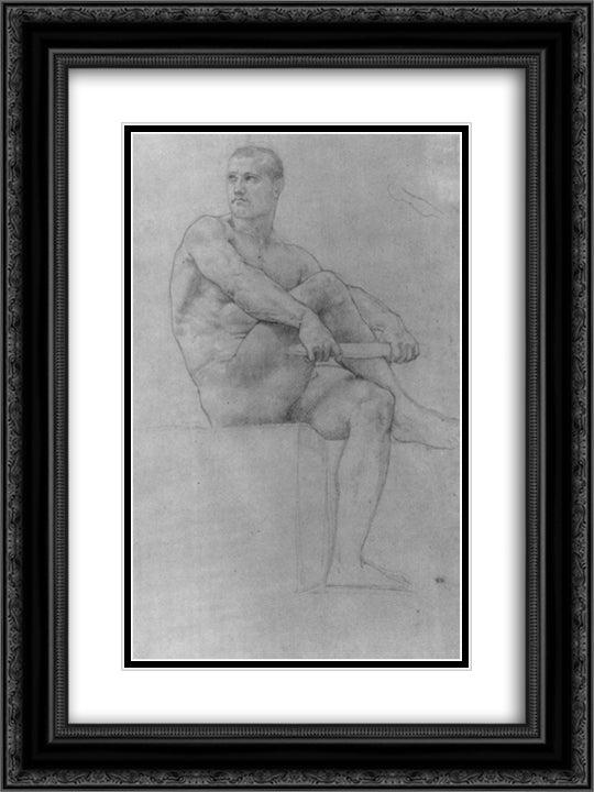 Mars 18x24 Black Ornate Wood Framed Art Print Poster with Double Matting by Bouguereau, William Adolphe