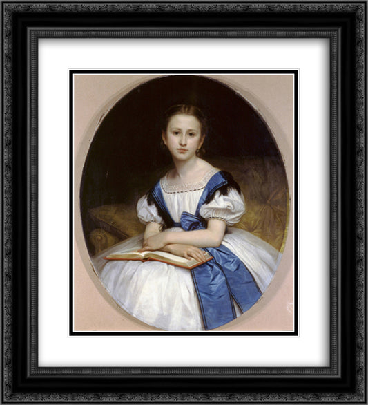 Portrait of Mlle Brissac 20x22 Black Ornate Wood Framed Art Print Poster with Double Matting by Bouguereau, William Adolphe