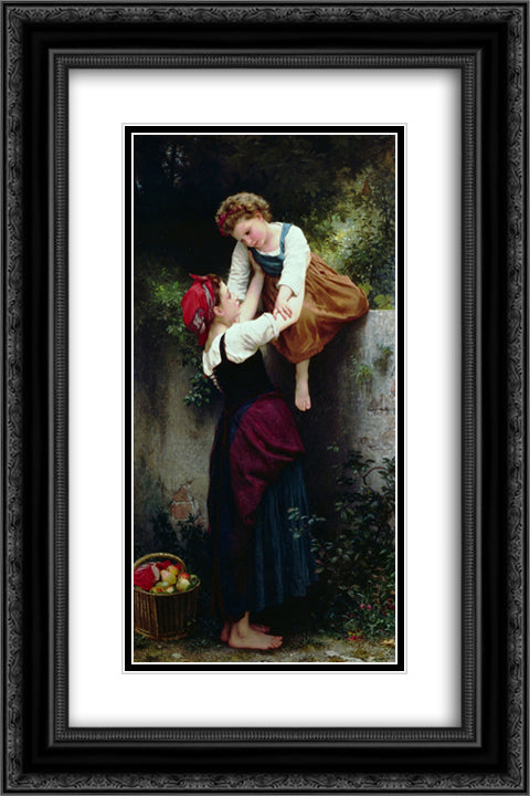Small marauding 16x24 Black Ornate Wood Framed Art Print Poster with Double Matting by Bouguereau, William Adolphe