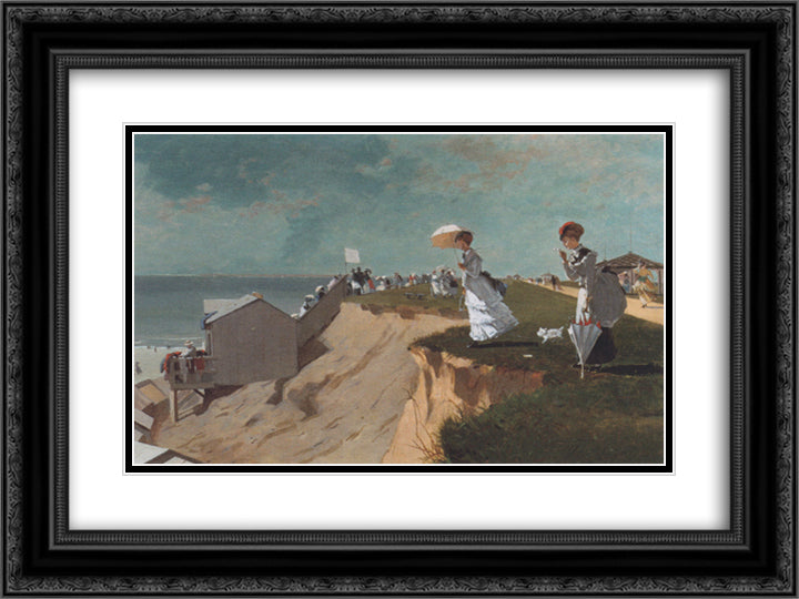 Long Branch, New Jersey 24x18 Black Ornate Wood Framed Art Print Poster with Double Matting by Homer, Winslow