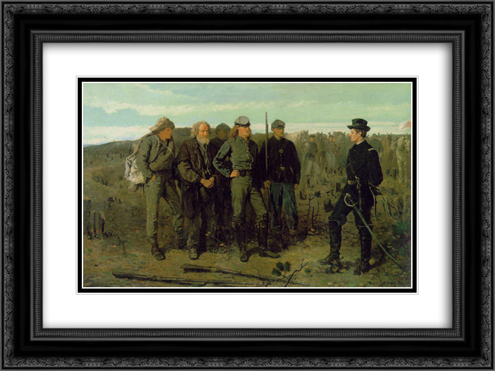 Prisoners from the Front 24x18 Black Ornate Wood Framed Art Print Poster with Double Matting by Homer, Winslow