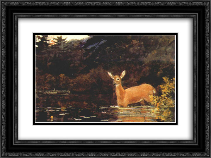 Solitude 24x18 Black Ornate Wood Framed Art Print Poster with Double Matting by Homer, Winslow