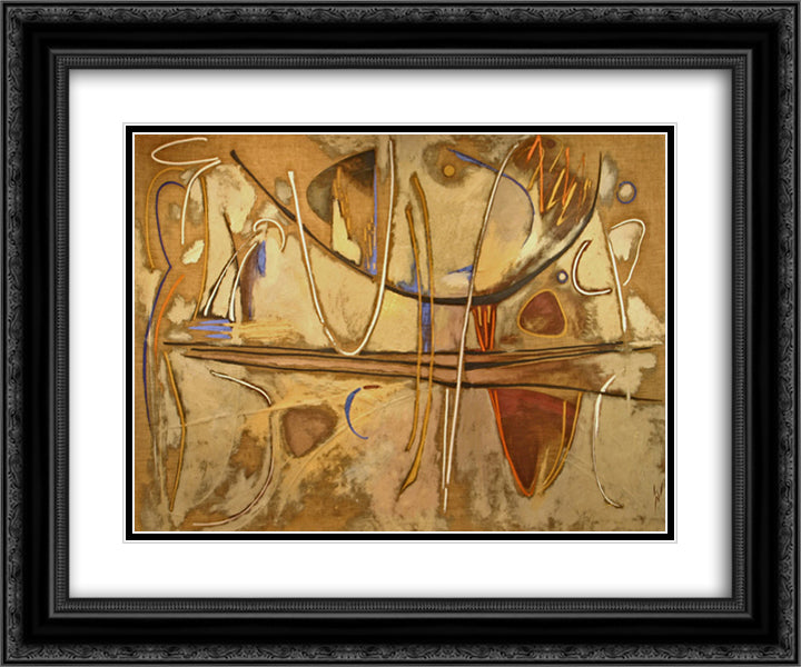 L'Enclume 24x20 Black Ornate Wood Framed Art Print Poster with Double Matting by Paalen, Wolfgang
