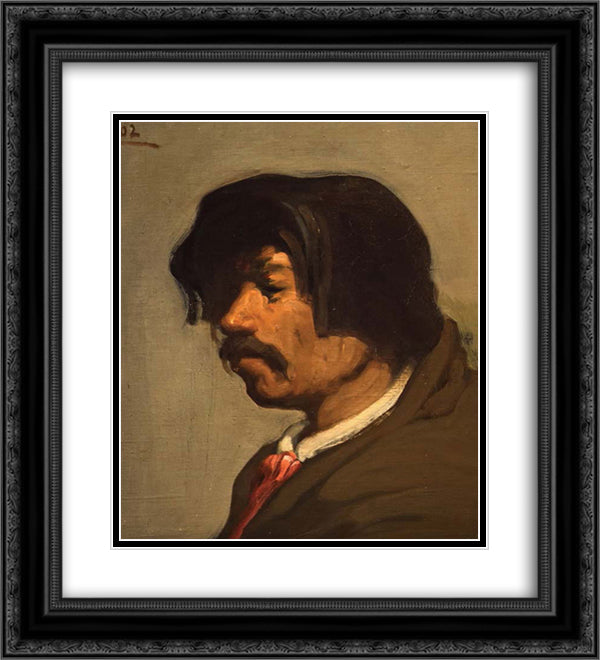 Self-Portrait 20x22 Black Ornate Wood Framed Art Print Poster with Double Matting by Martinez, Xavier