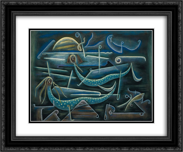Marina 24x20 Black Ornate Wood Framed Art Print Poster with Double Matting by Solar, Xul