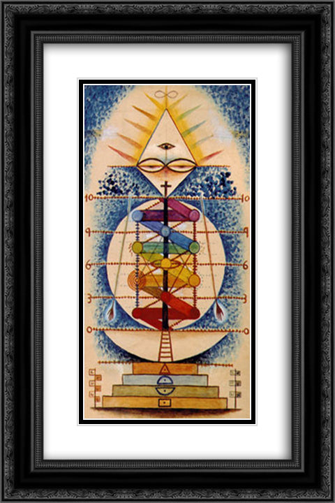 Pan - tree (front) 16x24 Black Ornate Wood Framed Art Print Poster with Double Matting by Solar, Xul