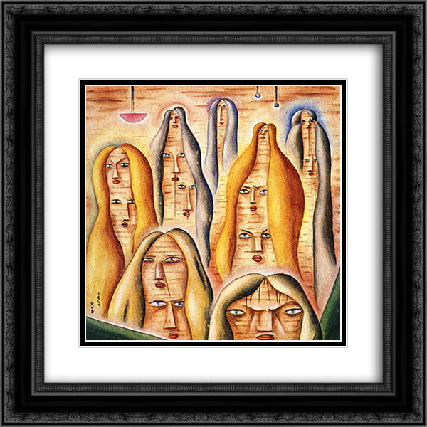 Plurentes 20x20 Black Ornate Wood Framed Art Print Poster with Double Matting by Solar, Xul