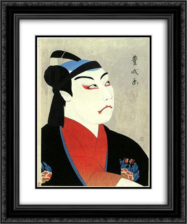 Matsumoto Koshiro VII as Sukeroku 20x24 Black Ornate Wood Framed Art Print Poster with Double Matting by Toyonari, Yamamura