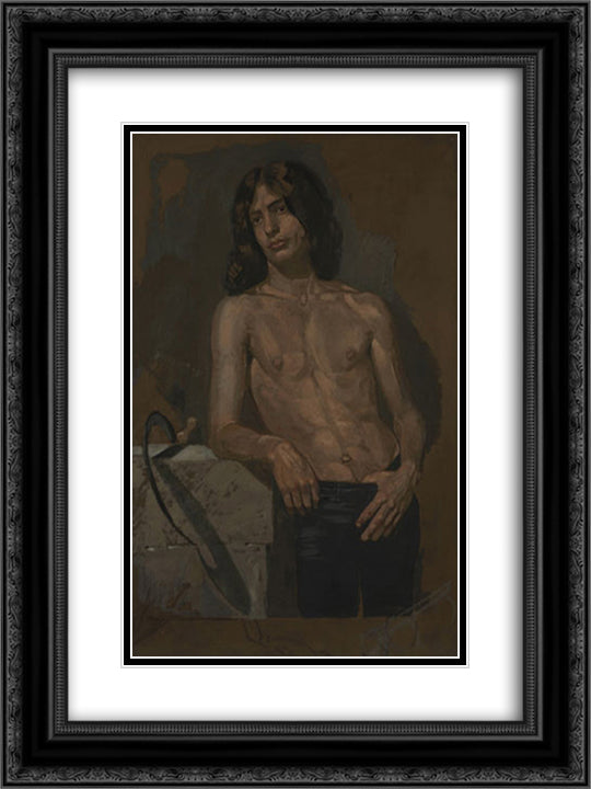 Alain as ''Summer'' 18x24 Black Ornate Wood Framed Art Print Poster with Double Matting by Tsaroychis, Yiannis
