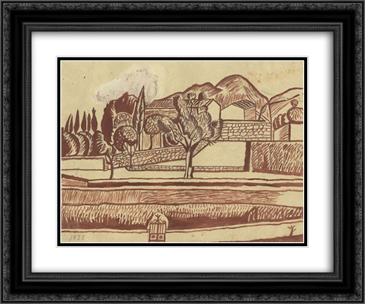 Alonia 24x20 Black Ornate Wood Framed Art Print Poster with Double Matting by Tsaroychis, Yiannis