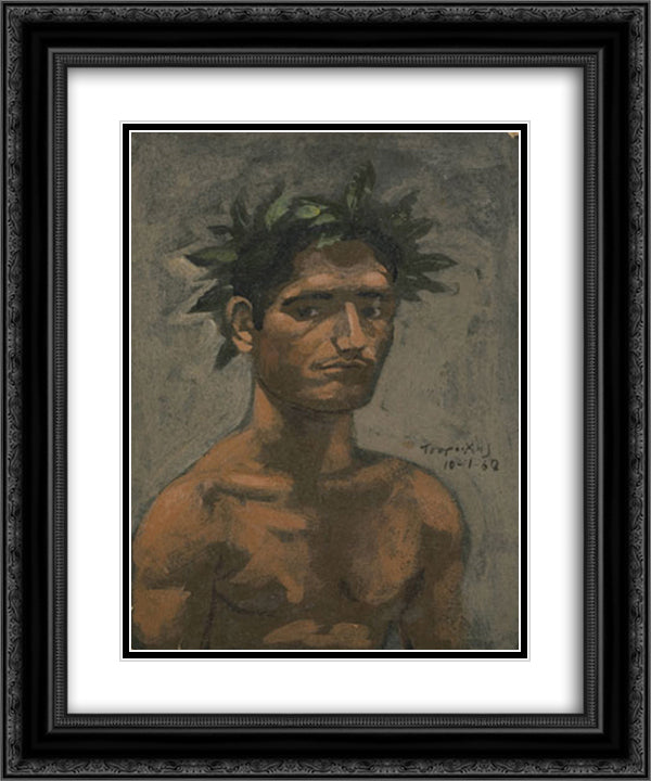Athlete 20x24 Black Ornate Wood Framed Art Print Poster with Double Matting by Tsaroychis, Yiannis