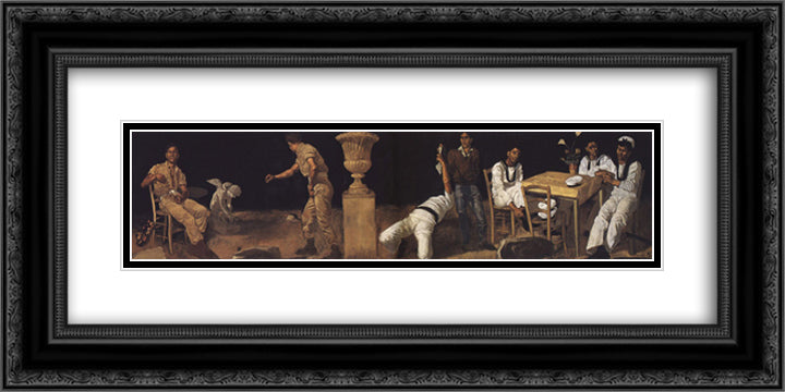 Practice 24x12 Black Ornate Wood Framed Art Print Poster with Double Matting by Tsaroychis, Yiannis