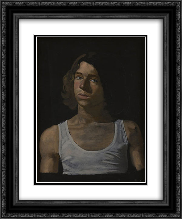 Study of Dominic's portrait 20x24 Black Ornate Wood Framed Art Print Poster with Double Matting by Tsaroychis, Yiannis